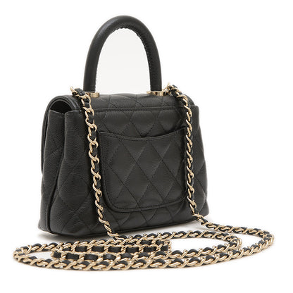 ココハンドル エクストラミニ 2WAYバッグ キャビアスキン ブラック AP4244 ハンドバッグ