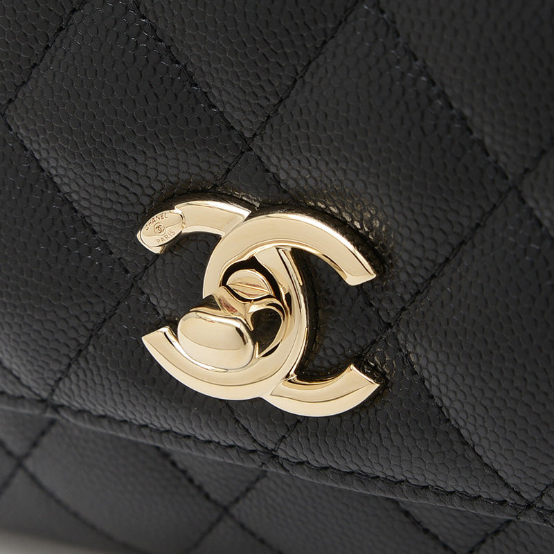 ココハンドル エクストラミニ 2WAYバッグ キャビアスキン ブラック AP4244 ハンドバッグ