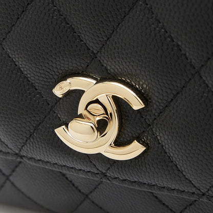 ココハンドル エクストラミニ 2WAYバッグ キャビアスキン ブラック AP4244 ハンドバッグ