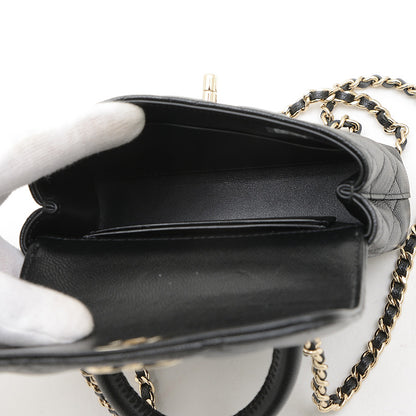 ココハンドル エクストラミニ 2WAYバッグ キャビアスキン ブラック AP4244 ハンドバッグ