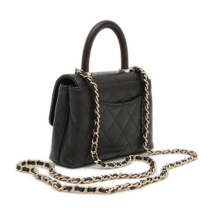 ココハンドル エクストラミニ キャビアスキン ブラック ゴールド金具 AP4244 ショルダーバッグ