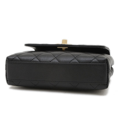 ココハンドル エクストラミニ キャビアスキン ブラック ゴールド金具 AP4244 ショルダーバッグ