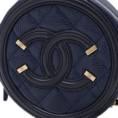 CCフィリグリー ラウンド チェーンショルダー キャビア ネイビー AP0365 ショルダーバッグ