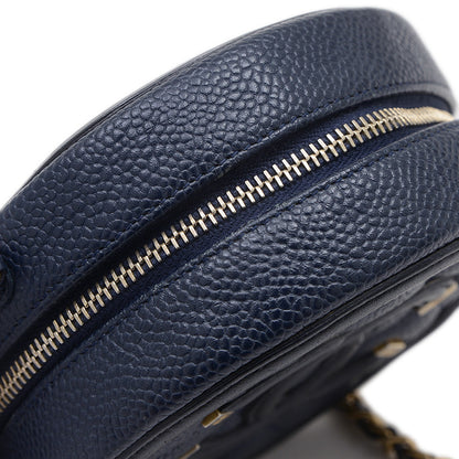 CCフィリグリー ラウンド チェーンショルダー キャビア ネイビー AP0365 ショルダーバッグ