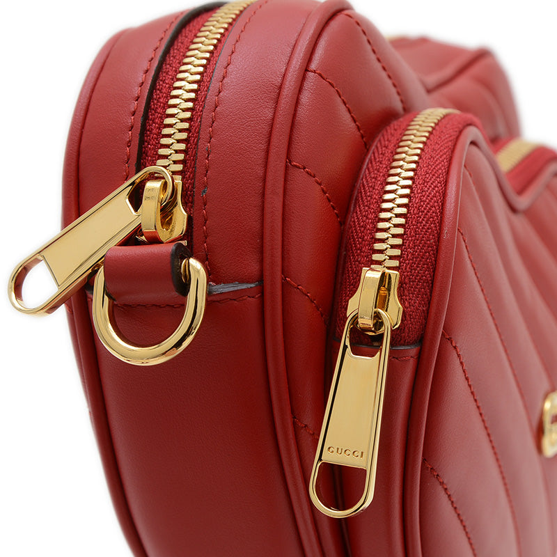 インターロッキングG ハート ショルダーバッグ レッド 751623 ショルダーバッグ