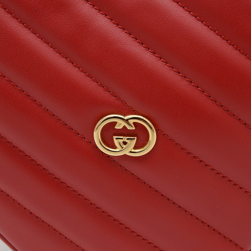 インターロッキングG ハート ショルダーバッグ レッド 751623 ショルダーバッグ