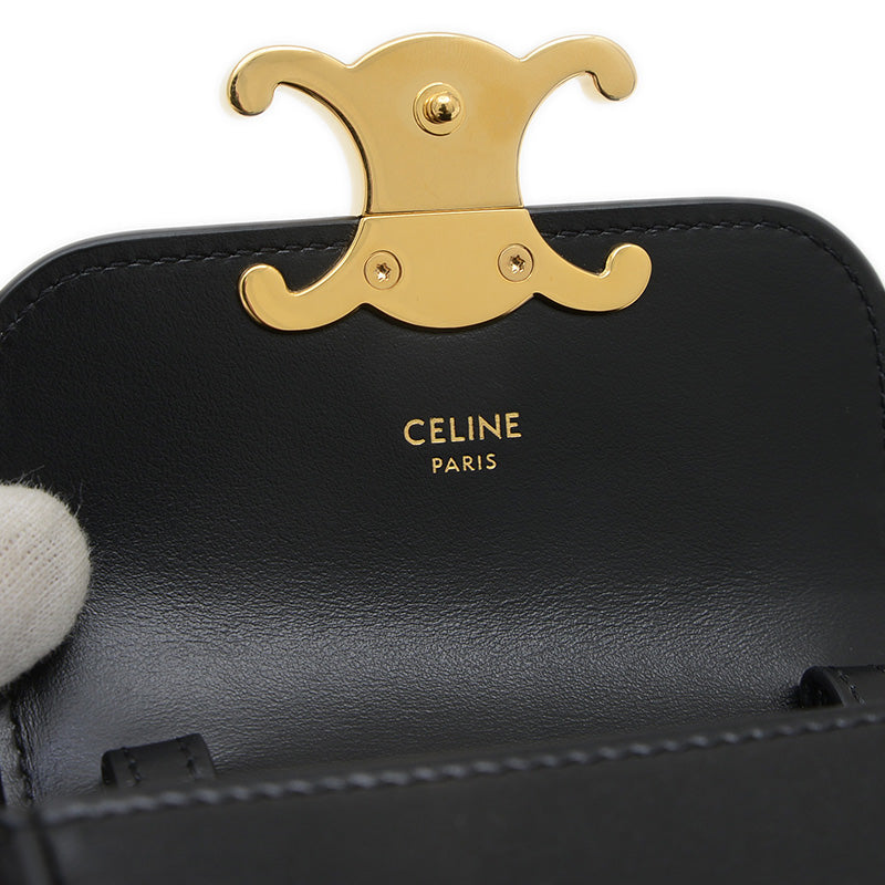 トリオンフ ミニ クロード ショルダーバッグ カーフスキン ブラック 10I513DPV ショルダーバッグ