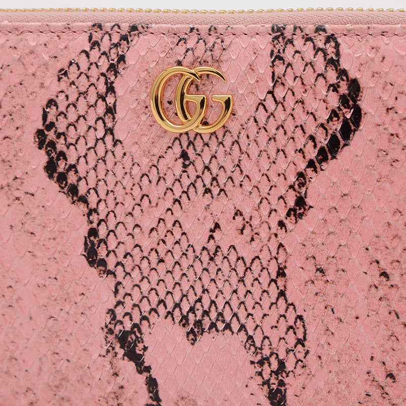 ダブルG ジップアラウンドウォレット 長財布 パイソン ピンク 456117 長財布