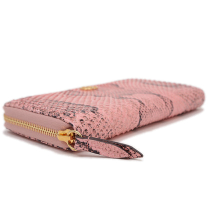ダブルG ジップアラウンドウォレット 長財布 パイソン ピンク 456117 長財布