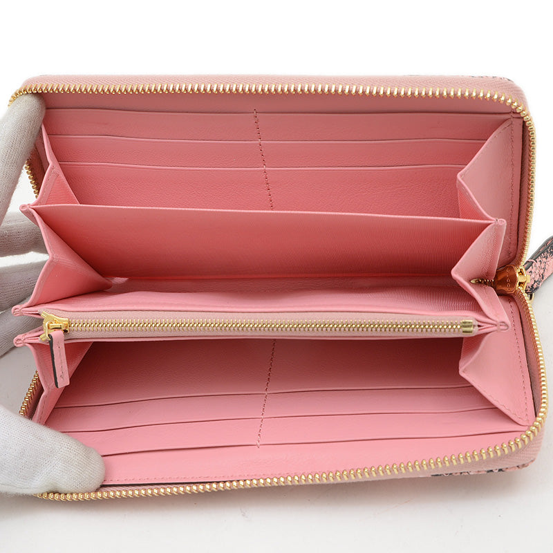 ダブルG ジップアラウンドウォレット 長財布 パイソン ピンク 456117 長財布