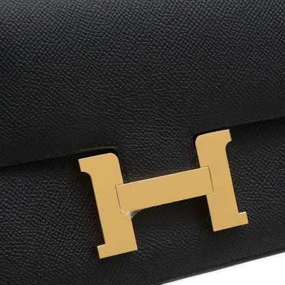 コンスタンスエラン エプソン ブラック ゴールド金具 W刻印 ショルダーバッグ