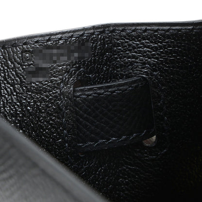 ケリー28 外縫い エプソン ブラック ゴールド金具 D刻印 ハンドバッグ