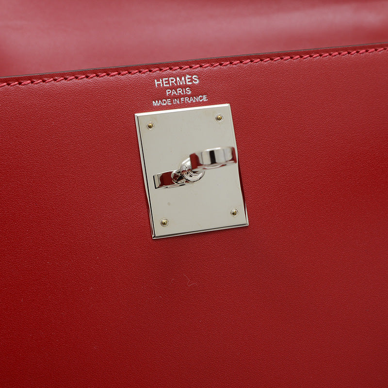 ケリー28 外縫い タデラクト ルージュヴィフ シルバー金具 D刻印 ハンドバッグ