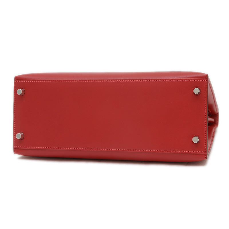 ケリー28 外縫い タデラクト ルージュヴィフ シルバー金具 D刻印 ハンドバッグ