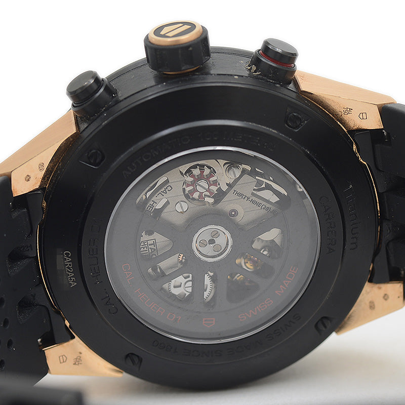 カレラ クロノグラフ キャリバー ホイヤー01 チタン/K18PG CAR2A5A オートマ 腕時計