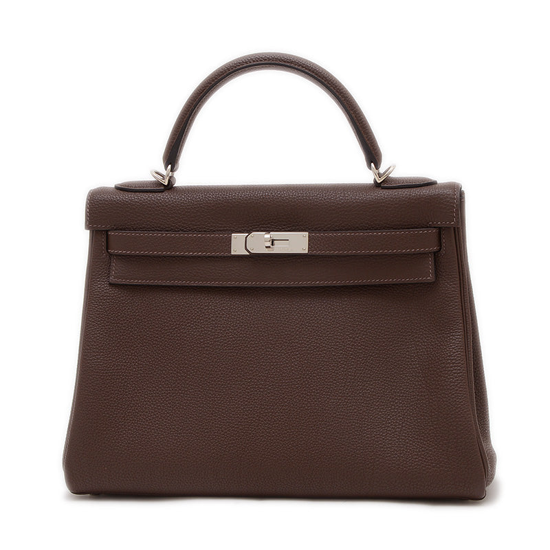 ケリー32 内縫い トゴ ショコラ シルバー金具 Q刻印 ハンドバッグ