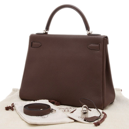 ケリー32 内縫い トゴ ショコラ シルバー金具 Q刻印 ハンドバッグ