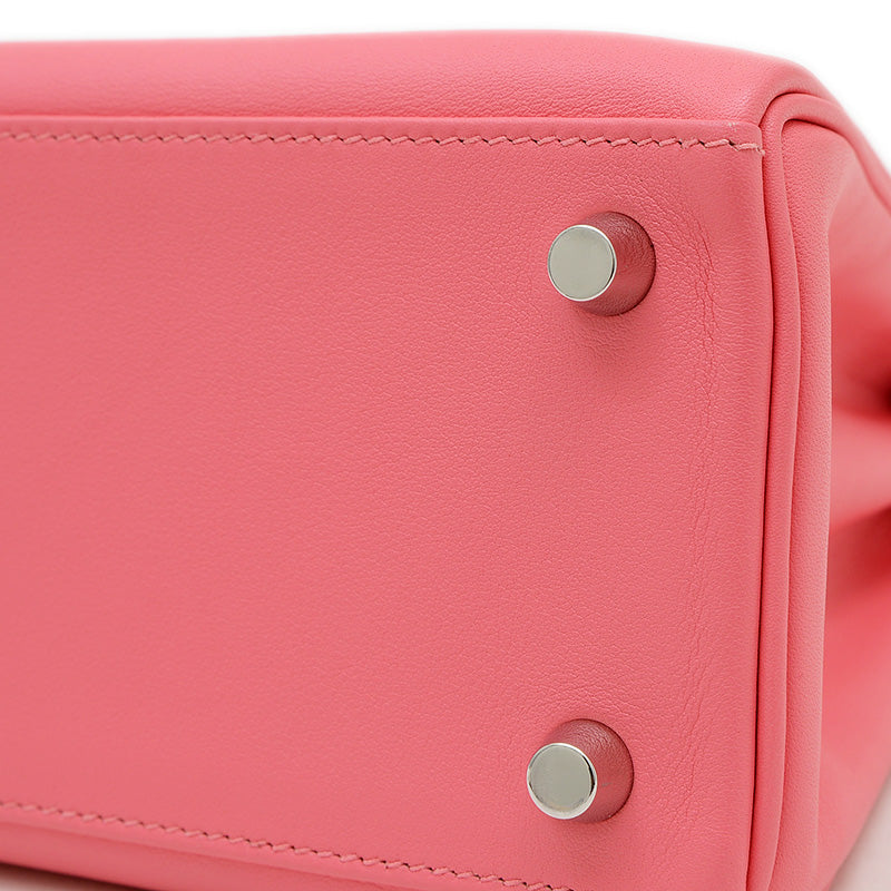 ケリー25 内縫い スイフト ローズアザレ シルバー金具 C刻印 ハンドバッグ