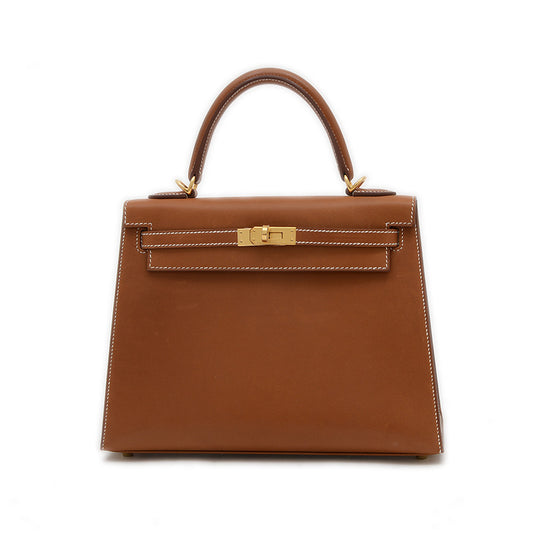 ケリー25 外縫い バレニアフォーブル フォーブ ゴールド金具 W刻印 ハンドバッグ