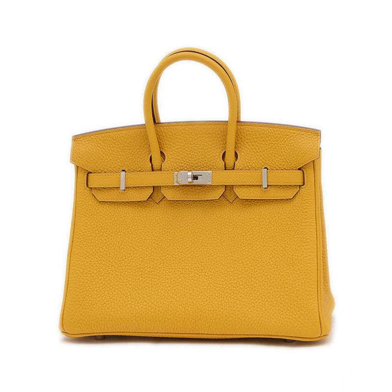 バーキン25 トゴ ジョーヌアンブル シルバー金具 B刻印 ハンドバッグ