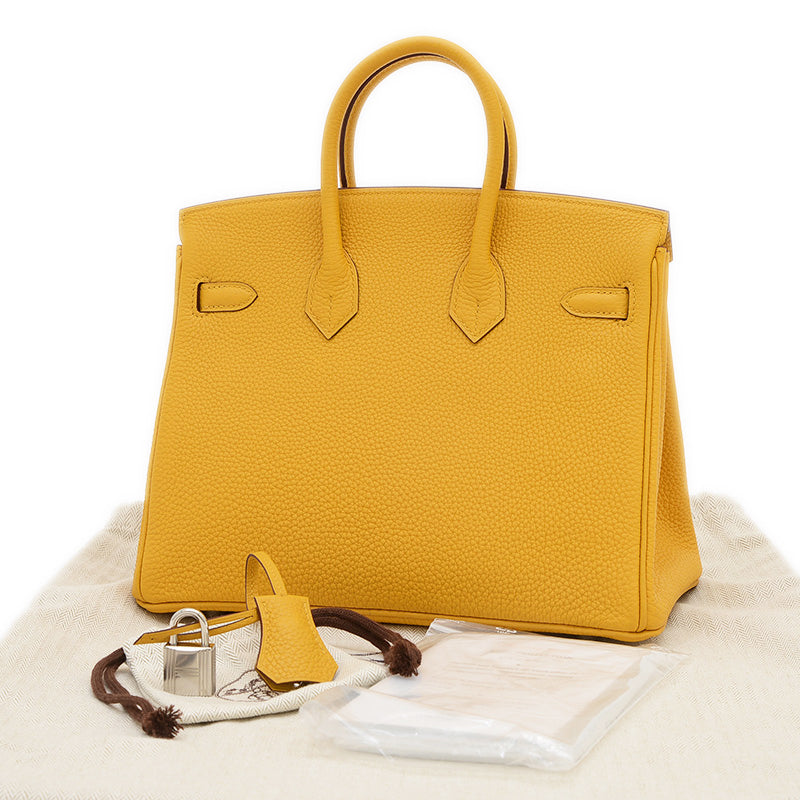 バーキン25 トゴ ジョーヌアンブル シルバー金具 B刻印 ハンドバッグ