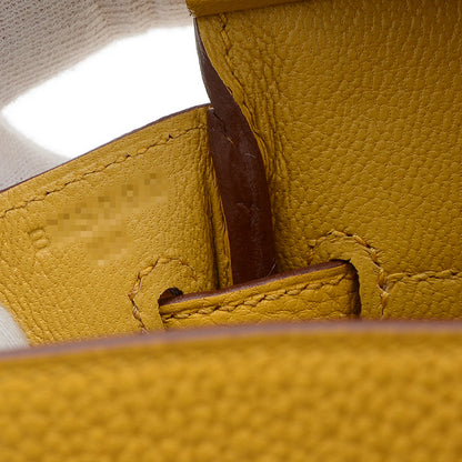 バーキン25 トゴ ジョーヌアンブル シルバー金具 B刻印 ハンドバッグ