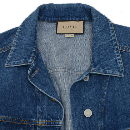 デニムベスト エンブロイダリーパッチ うさぎ コットン ブルー 718110 #40 ベスト