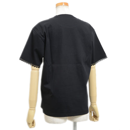刺繍 Tシャツ 半袖 Palefroi/パルフロワ コットン ブラック H5H4625DC #36 25AW 半袖Ｔシャツ