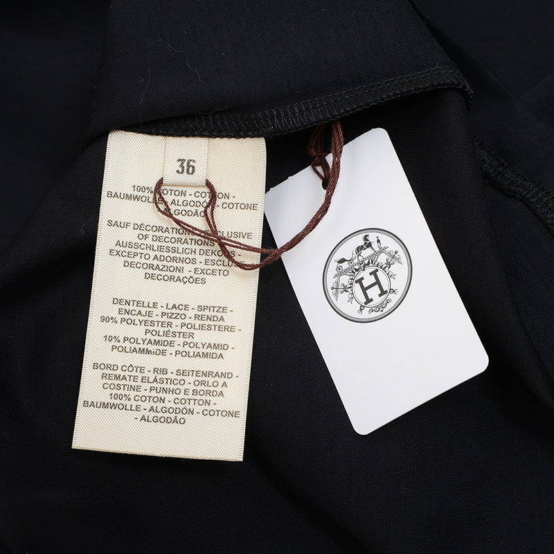 刺繍 Tシャツ 半袖 Palefroi/パルフロワ コットン ブラック H5H4625DC #36 25AW 半袖Ｔシャツ