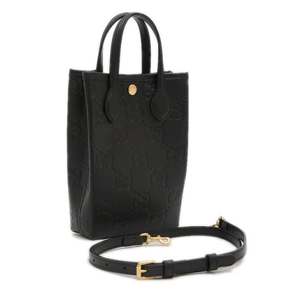 GGレザー スーパーミニ 2WAYバッグ ブラック 790133 ハンドバッグ