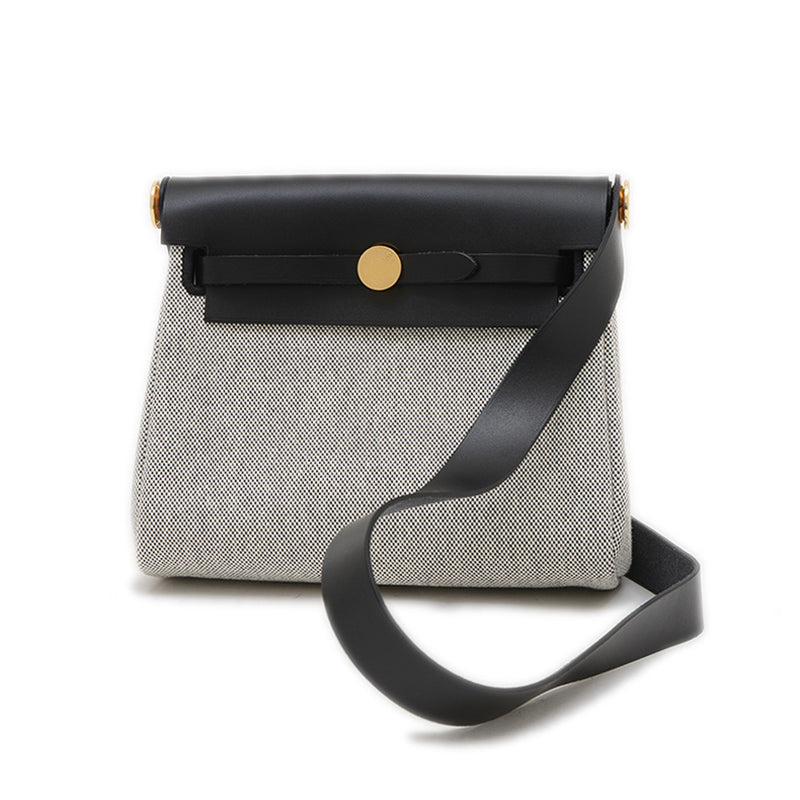 エールバッグ ミニ 20 トワル ブラック/グレー ゴールド金具 W刻印 ショルダーバッグ