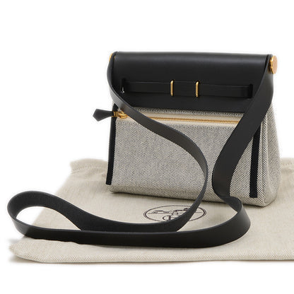 エールバッグ ミニ 20 トワル ブラック/グレー ゴールド金具 W刻印 ショルダーバッグ
