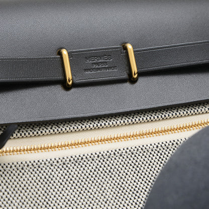 エールバッグ ミニ 20 トワル ブラック/グレー ゴールド金具 W刻印 ショルダーバッグ