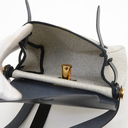 エールバッグ ミニ 20 トワル ブラック/グレー ゴールド金具 W刻印 ショルダーバッグ