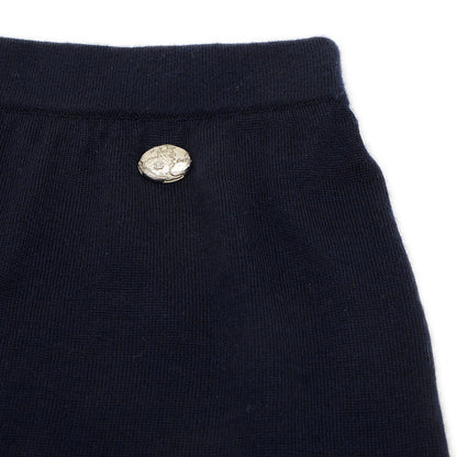 ショートパンツ ニット カシミヤ混 ネイビー/マルチカラー レディース 36サイズ ショートパンツ