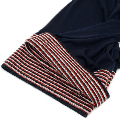 ショートパンツ ニット カシミヤ混 ネイビー/マルチカラー レディース 36サイズ ショートパンツ