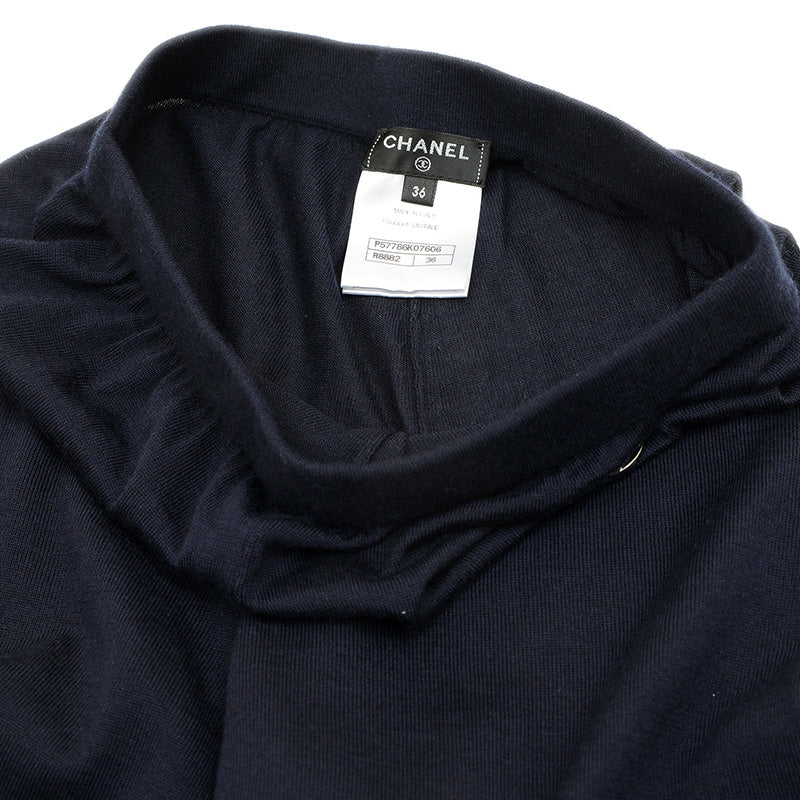 ショートパンツ ニット カシミヤ混 ネイビー/マルチカラー レディース 36サイズ ショートパンツ