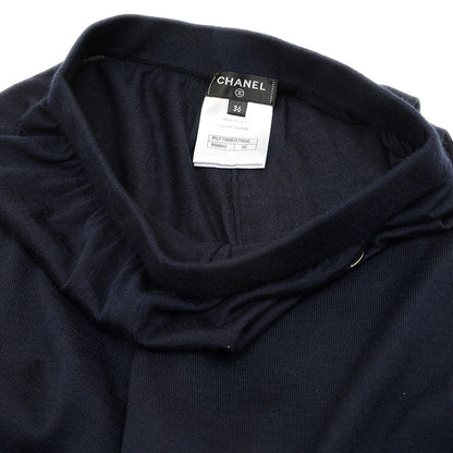 ショートパンツ ニット カシミヤ混 ネイビー/マルチカラー レディース 36サイズ ショートパンツ