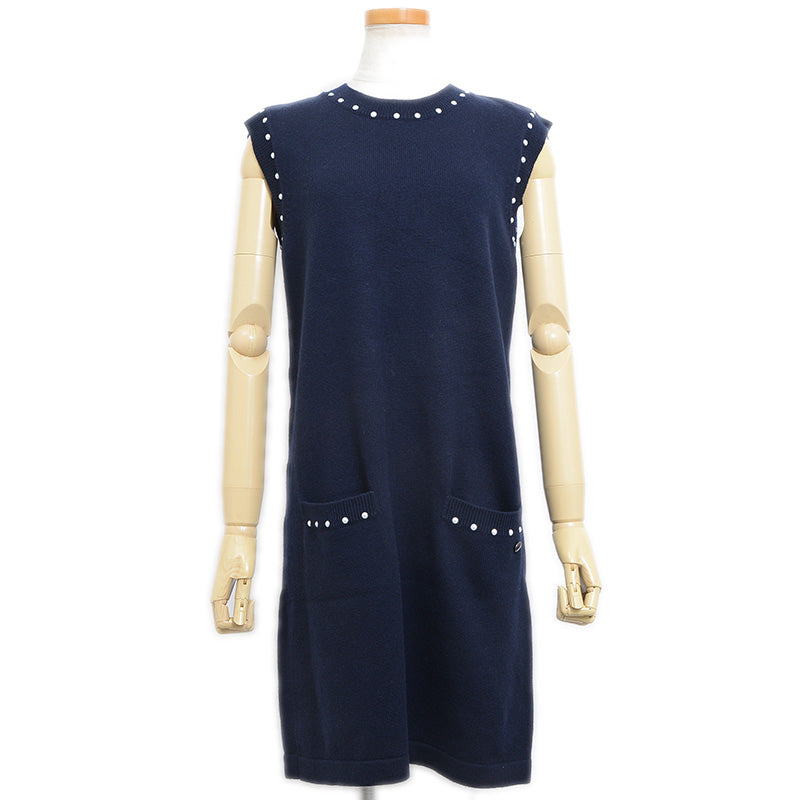 ワンピース コットン/カシミヤ ネイビー 38サイズ P53637K06956 ワンピース