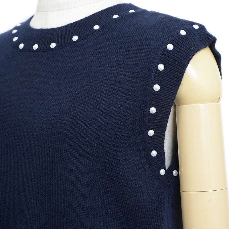 ワンピース コットン/カシミヤ ネイビー 38サイズ P53637K06956 ワンピース