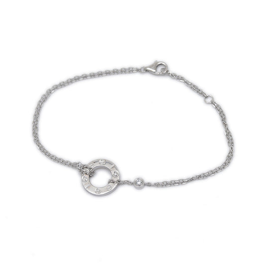 ラブ サークル ブレスレット ダイヤ K18WG ブレスレット