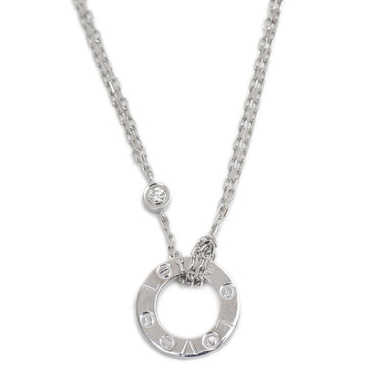 ラブ ネックレス 2Pダイヤ K18WG B72194 ネックレス