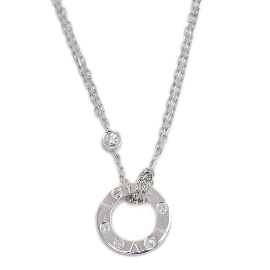 ラブ ネックレス 2Pダイヤ K18WG B72194 ネックレス