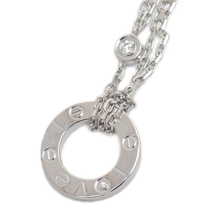 ラブ ネックレス 2Pダイヤ K18WG B72194 ネックレス