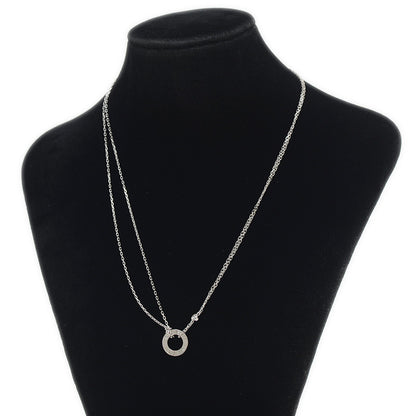 ラブ ネックレス 2Pダイヤ K18WG B72194 ネックレス