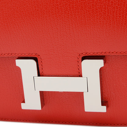 コンスタンス ミニ 18 ミロワール シェーブル ルージュラデュー シルバー金具　W刻印 ショルダーバッグ