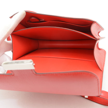 コンスタンス ミニ 18 ミロワール シェーブル ルージュラデュー シルバー金具　W刻印 ショルダーバッグ