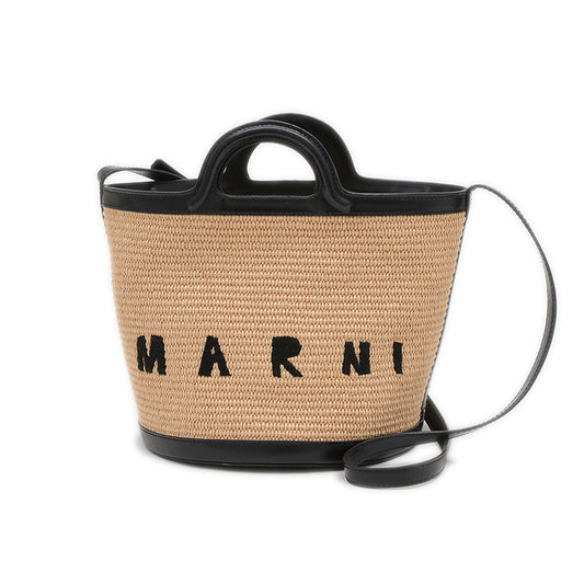 トロピカリア バケットバッグ 2WAYバッグ ナチュラル/ブラック ハンドバッグ