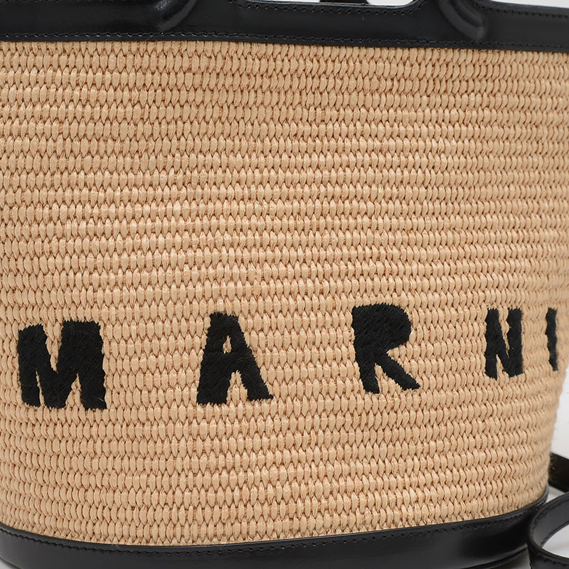 トロピカリア バケットバッグ 2WAYバッグ ナチュラル/ブラック ハンドバッグ