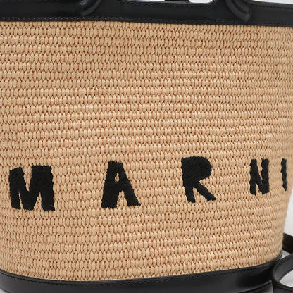 トロピカリア バケットバッグ 2WAYバッグ ナチュラル/ブラック ハンドバッグ